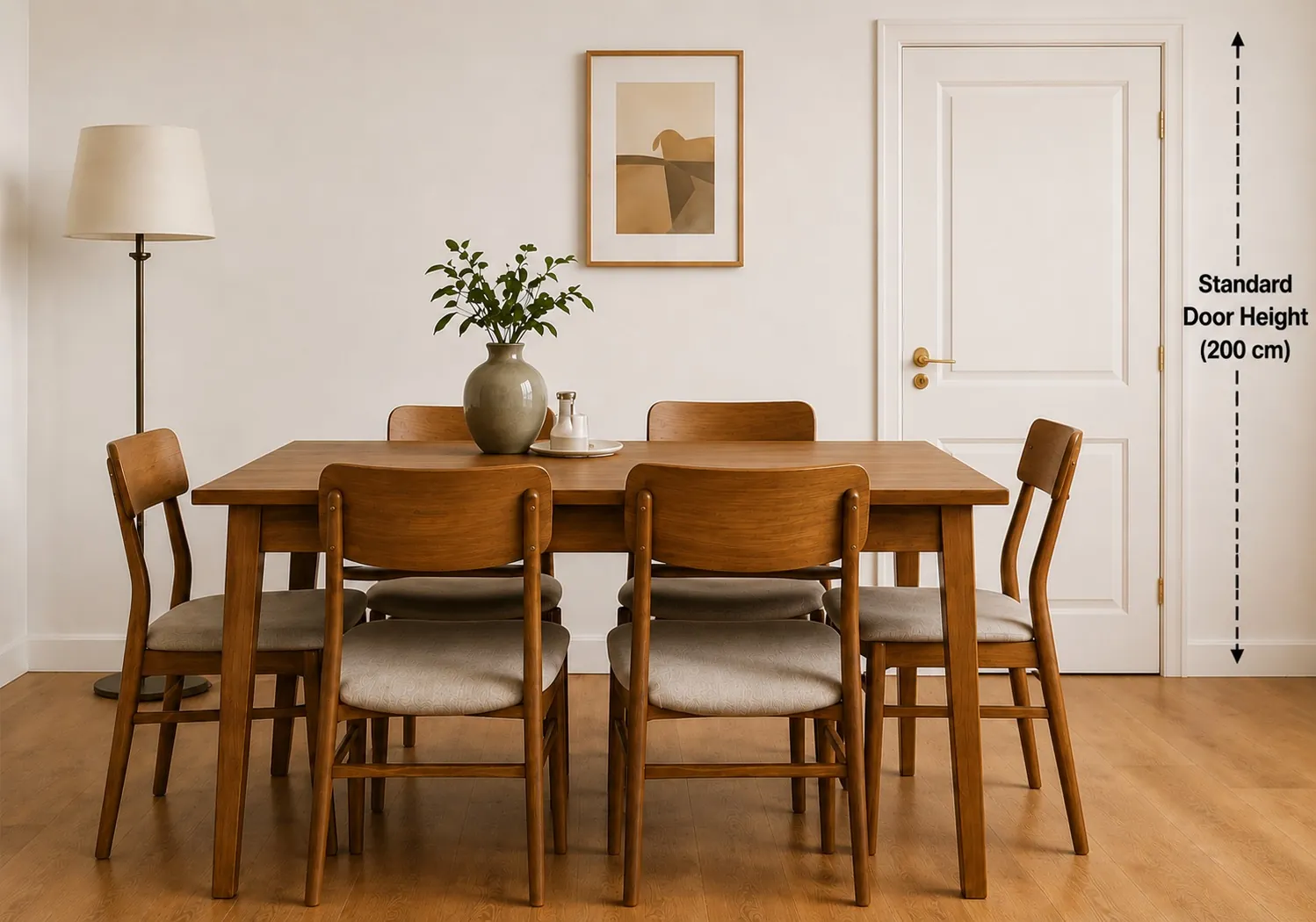 Second-hand furniture photographed next to a familiar object to show its size